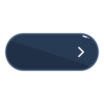Dark blue rounded button showing next arrow symbol for website navigation vector