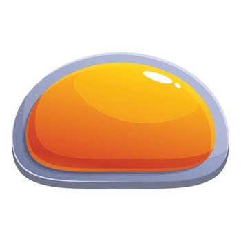Orange rounded button with grey border creating user interface element vector