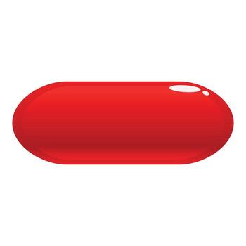 rojo lustroso oval botón flotando en blanco antecedentes vector