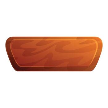 Wooden button showing wood grain and beveled edges for user interface vector