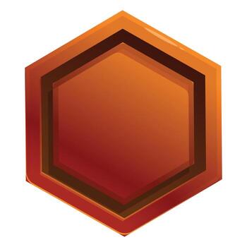 Orange hexagon frame creating a modern and geometric design vector
