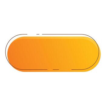 Rounded orange gradient blank button banner with border lines showing modern design vector