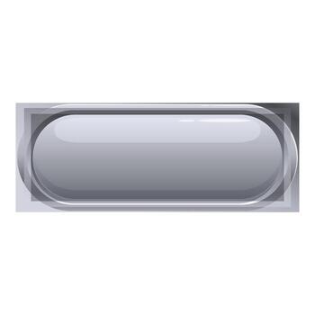 Gray rounded rectangle button with glossy surface effect vector