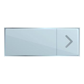 Glass button showing next arrow pointing right vector