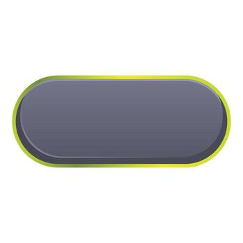 Rounded oblong button with lime green border and gray center vector