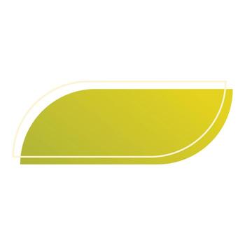 Rounded green gradient blank button banner with yellow border vector