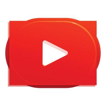 Red play button showing streaming multimedia content vector