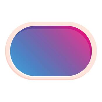 Rounded rectangle showing gradient from blue to pink with light pink border vector