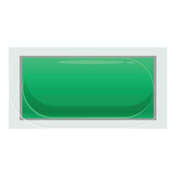 Green rectangular button showing confirmation status vector
