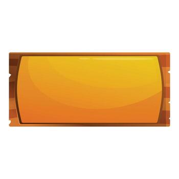 Empty orange ticket or label with wooden frame showing gradient effect vector