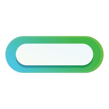 Rounded green and blue gradient button with blank space for text vector