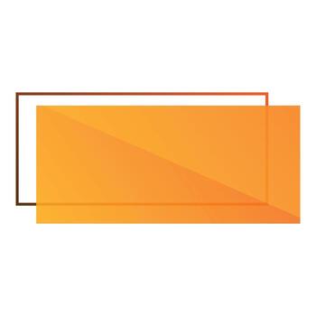 Orange gradient rectangle with brown border overlapping white background vector