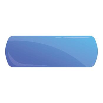 Glossy blue rounded rectangle button showing gradient colors vector