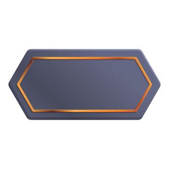 hexagonal botón con dorado marco creando elegante espacio para texto vector