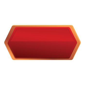 rojo hexagonal botón con dorado frontera creando elegante contraste vector