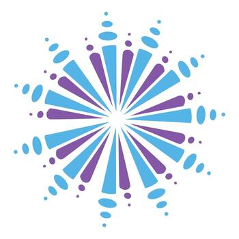 Colorful starburst design element with dots creating a festive atmosphere vector