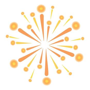 fuegos artificiales explotando creando un hermosa naranja y amarillo espectáculo vector