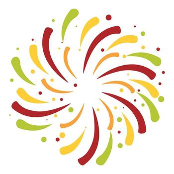 vistoso fuegos artificiales explotando en un espiral forma creando un festivo atmósfera vector