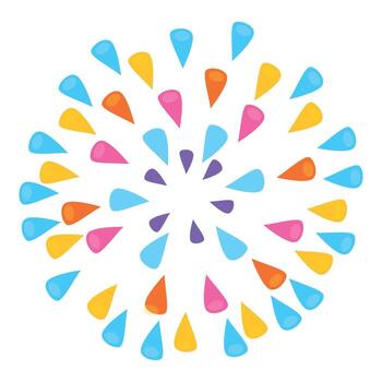 vistoso fuegos artificiales explotando en un espiral forma vector