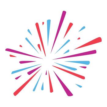 vistoso fuegos artificiales explotando en el cielo creando un festivo atmósfera vector