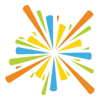 Colorful starburst design exploding with vibrancy and energy vector