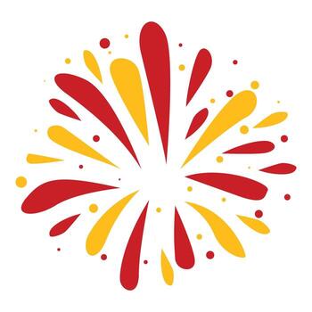 rojo y amarillo Fuegos artificiales explotando, creando un festivo atmósfera vector