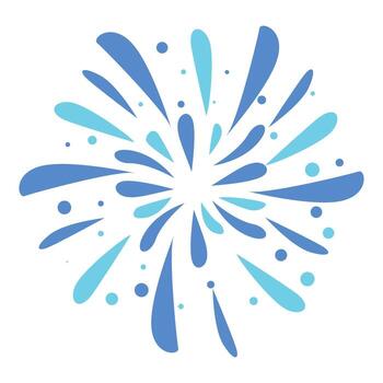 azul y cian fuegos artificiales explotando con puntos en blanco antecedentes vector