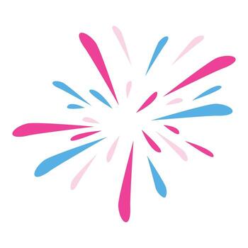 Colorful fireworks exploding in a starburst pattern vector