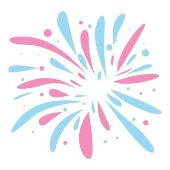 rosado y azul Fuegos artificiales explotando, creando un festivo atmósfera vector
