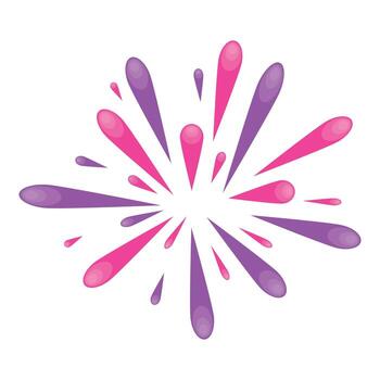rosado y púrpura festivo Fuegos artificiales explotando en un Starburst forma vector
