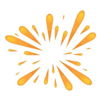 Orange splashing liquid exploding creating a sunburst effect vector