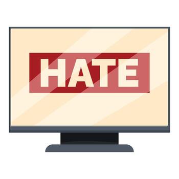 computadora pantalla mostrando odio habla extensión en línea negatividad vector