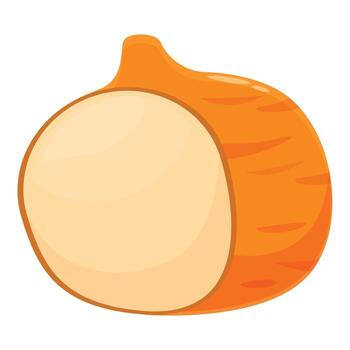 Half hazelnut showing the inside and the shell vector