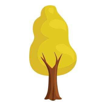 Yellow autumn tree showing seasonal change with brown trunk and branches vector