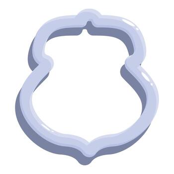 Empty police badge shape creating negative space vector