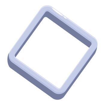 Rounded square frame floating in isometric view vector