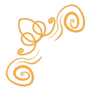 Orange abstract lines creating a corner design vector