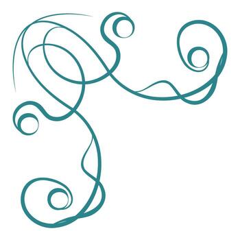 Elegant teal corner flourish creating a refined frame vector