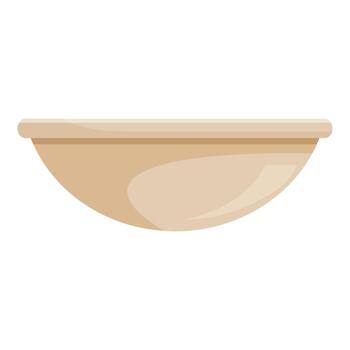 Empty rounded bowl maintaining its shape on a white background vector