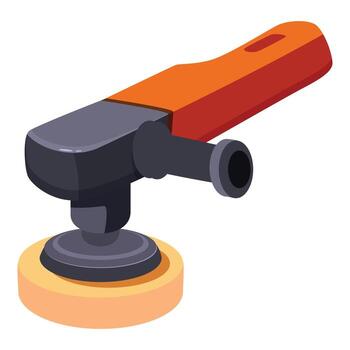 Polishing machine with soft pad for professional buffing and detailing vector