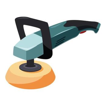 Polishing machine working with rotating circular pad vector