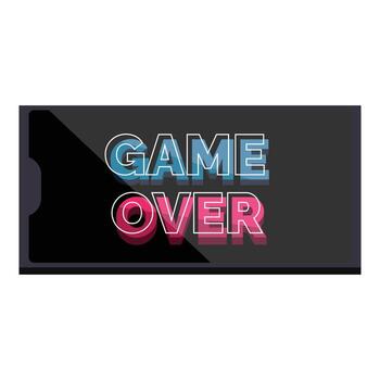 Game over screen showing end of mobile game session vector