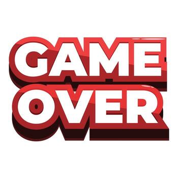 Game over screen showing ending of game vector