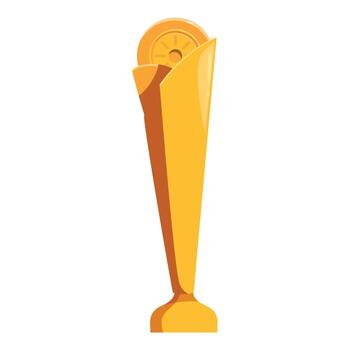 Golden trophy symbolizing excellence and achievement standing tall vector