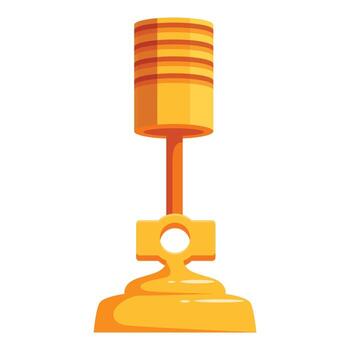 Golden piston generating power in combustion engine vector