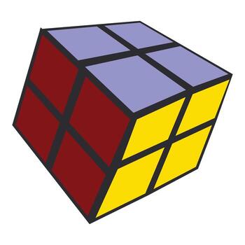 Colorful combination puzzle rotating in three dimensions vector