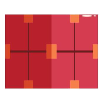 Red surface with orange squares and connecting lines creating grid pattern vector