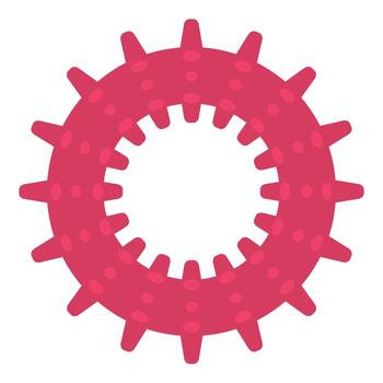 rosado con baches anillo con Picos giratorio agujas del reloj en blanco antecedentes vector