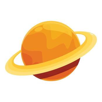 Saturn planet rotating with asteroid ring, solar system exploration vector