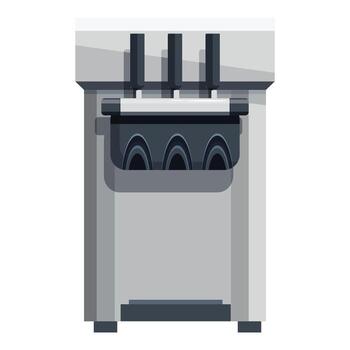 Ice cream machine dispensing soft serve ice cream into cones vector